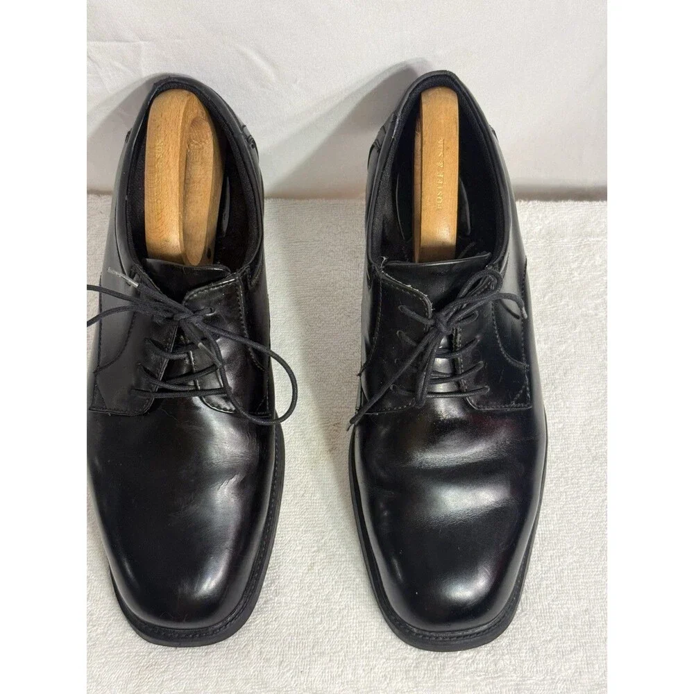 Nunn Bush Mens Black Leather Dress Shoes Comfort Gel Size 12M Oxfords #8351457
